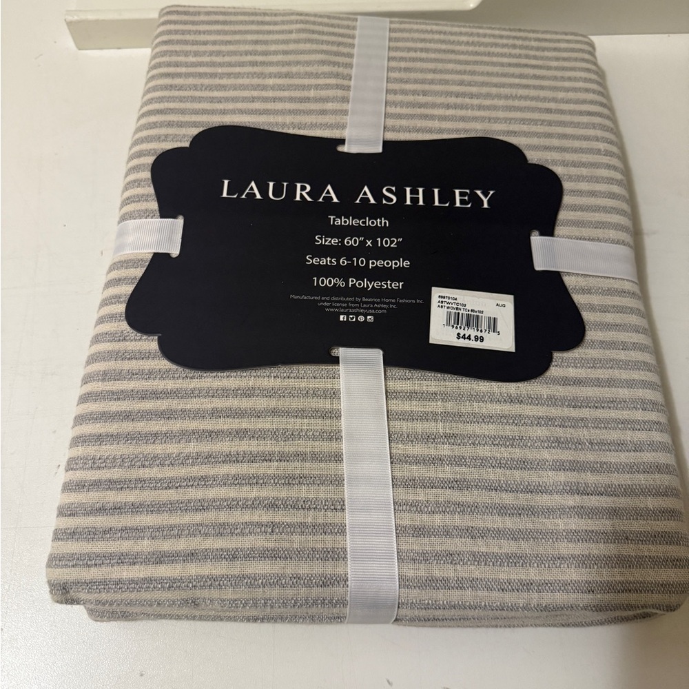 Laura Ashley Striped Tableclothbrand new 60X102 inches